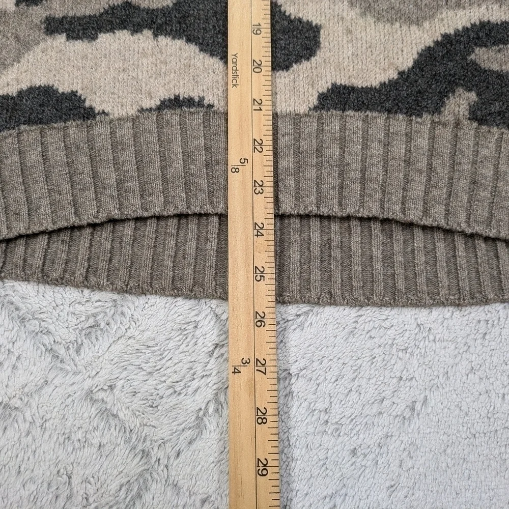 Christian Siriano NY Sweater Women's M Beige Gray Camo Wool Blend Mock Neck